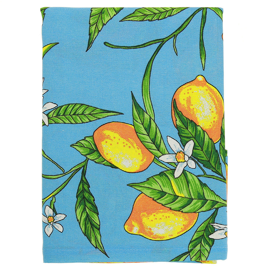 Скатерть 180х145см Лимон, вид 4, длина стола до 140см, на 6 персон, рогожка (хлопок 100%) 171г/м2, упаковка классическая, пакет ПВХ 28х41см, Домашняя мода (Россия)  фото 2