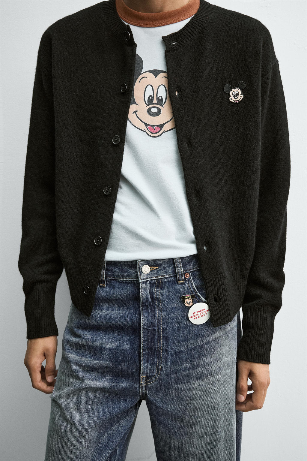 MICKEY MOUSE PATCH CARDIGAN HARRY LAMBERT FOR ZARA X DISNEY  фото 4