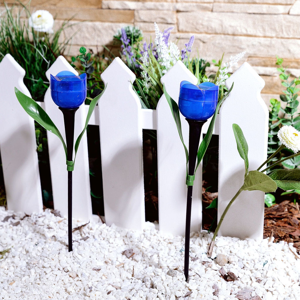 USL-C-454/PT305 BLUE TULIP Садовый светильник на солнечной батарее "Синий тюльпан". Белый свет. 1*LR аккумулятор в/к. IP44. TM Uniel.