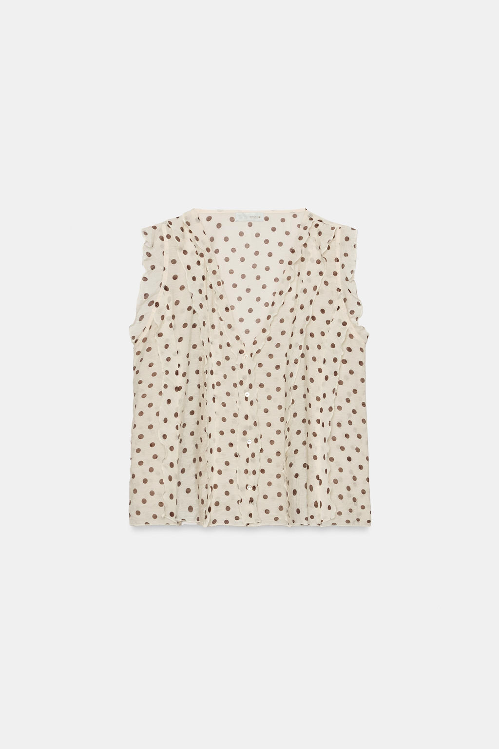 BLUSA LUNARES VOLANTES / Crudo / Marr?n - Zara фото 5