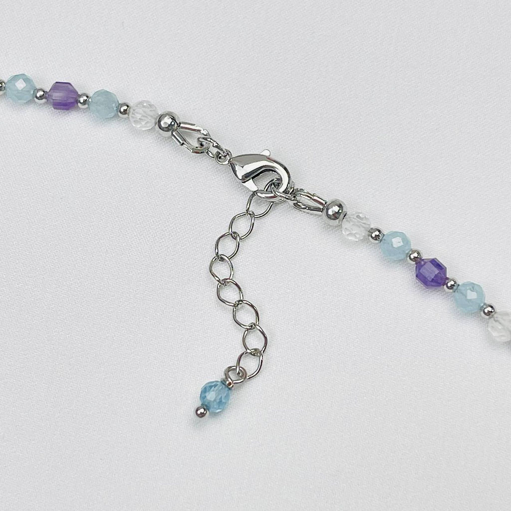 Колье для Рака из Аквамарина,Аметиста и Горного Хрусталя - Радуга самоцветов фото 4