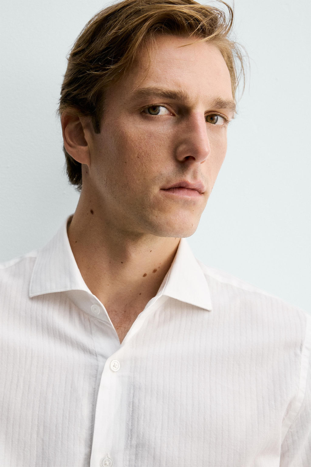 CAMISA REGULAR FIT ALGOD?N / Blanco - Zara фото 6