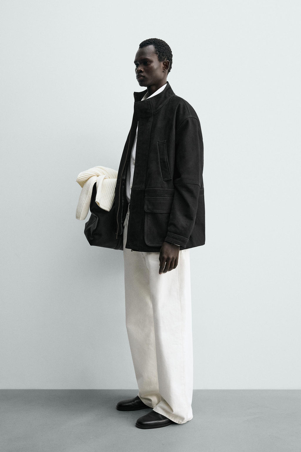 LEATHER RELAXED FIT PARKA - Zara фото 4