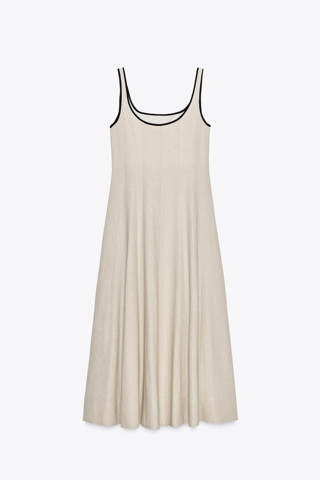 MIDI DRESS WITH CONTRAST PIPING - Zara фото 6