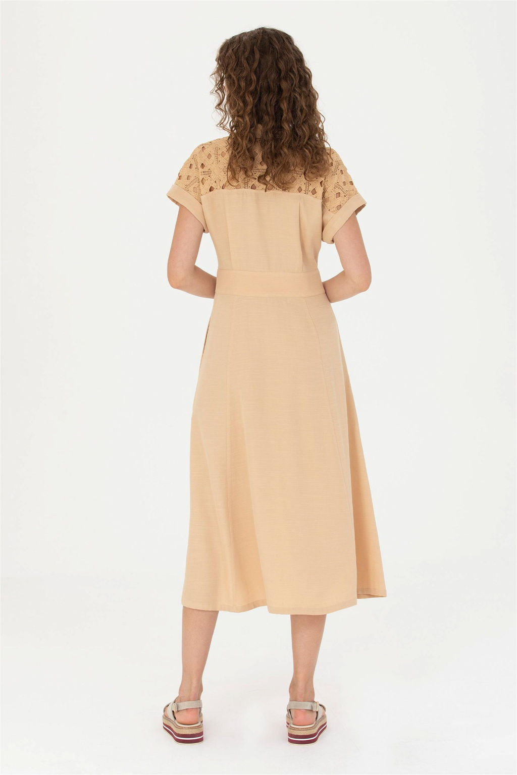 Женское верблюжье тканое платье - U.s. polo assn фото 5