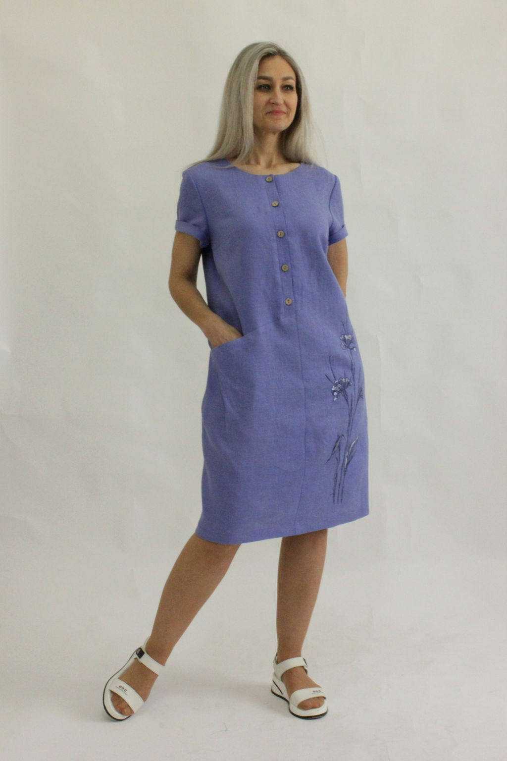 100% ЛЁН Платье с вышивкой - Елецкие узоры фото 7