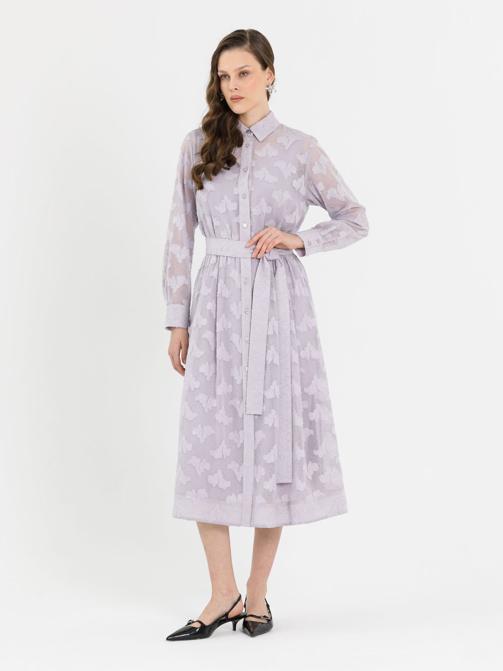 Платье из шифона с вытравкой Новый год