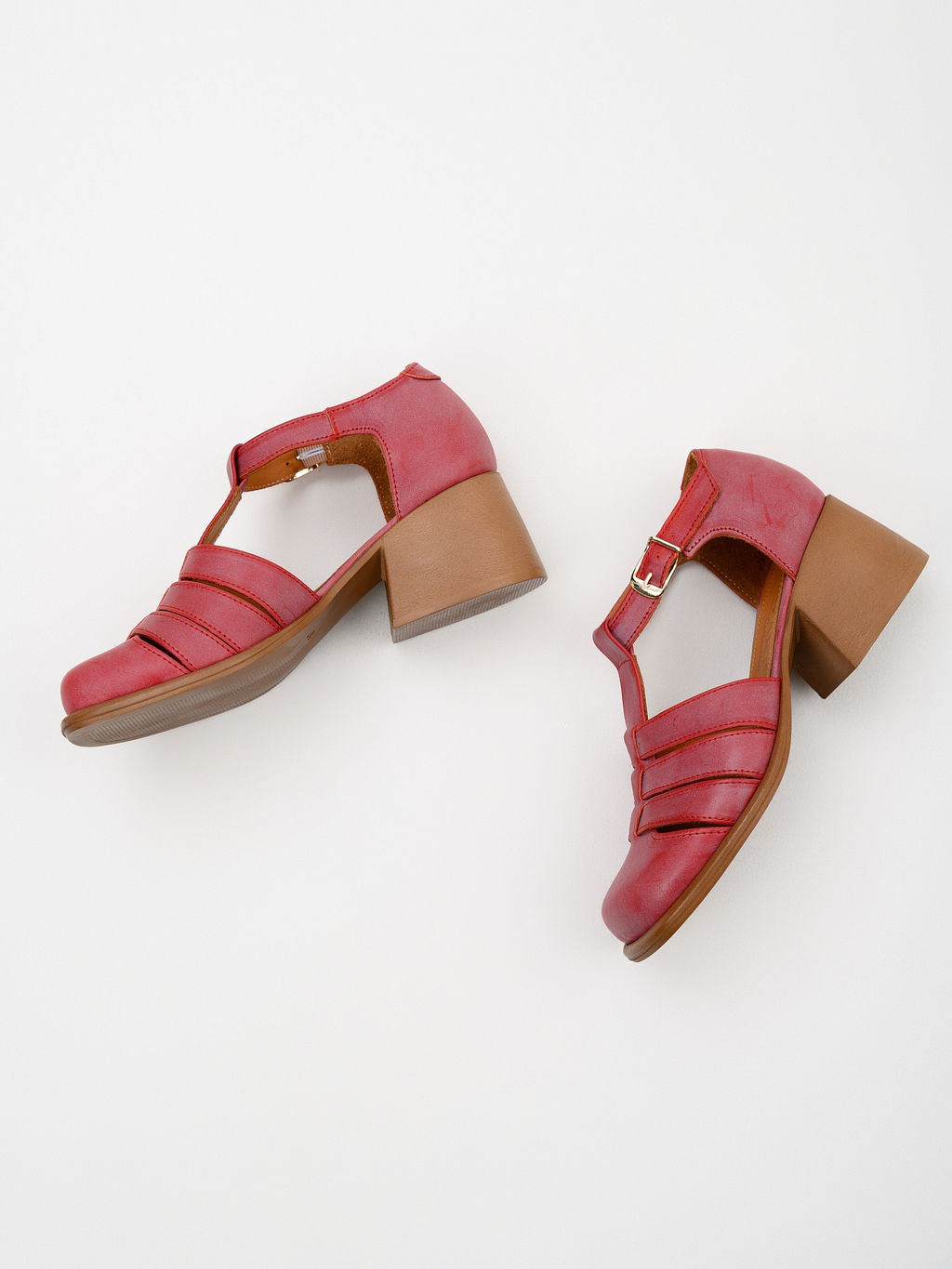 Босоножки 5036.23663bе.Вакса красный+коричневый