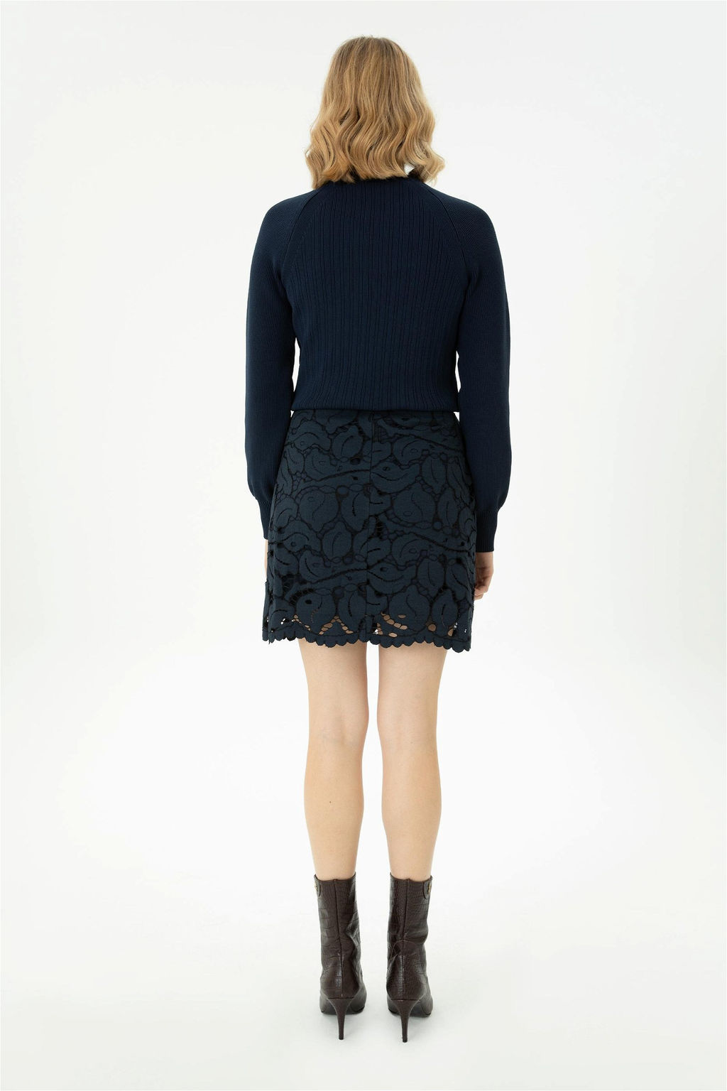 Женская темно-синяя тканая юбка Неожиданная скидка в корзине - U.s. polo assn фото 4