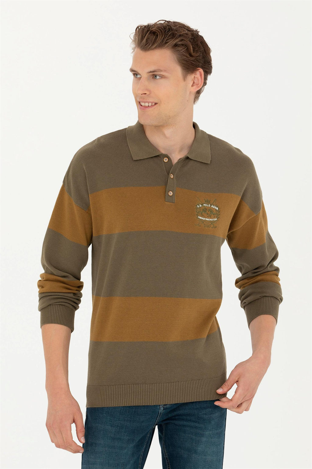 Мужской свитер цвета хаки - U.s. polo assn фото 10