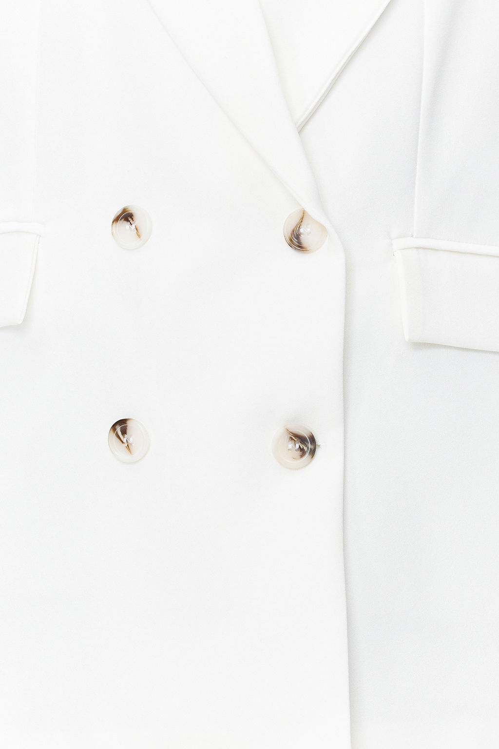 Beyaz Oversize Astarl? Dugmeli Dokuma Blazer Ceket TWOAW22CE0167