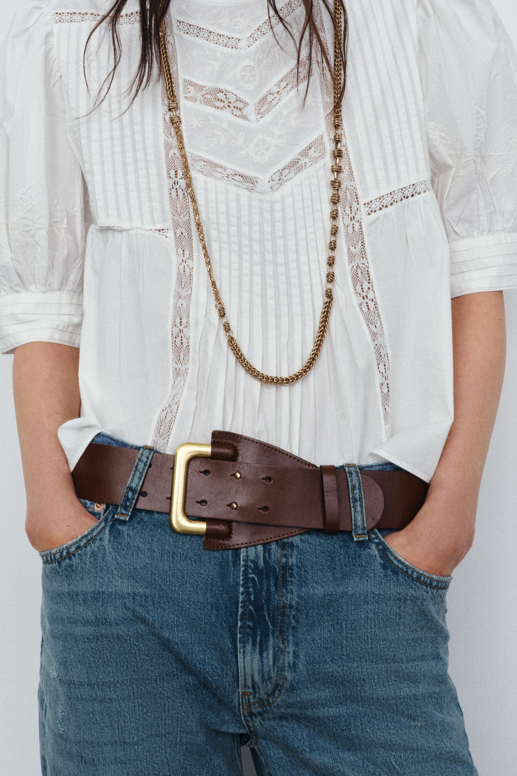 100% LEATHER BELT WITH PIN BUCKLE