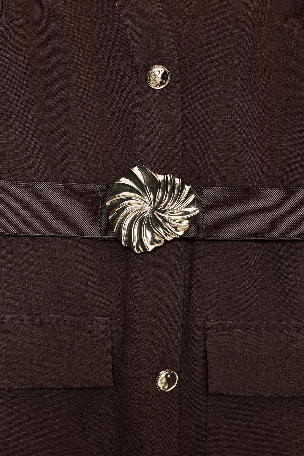 BELTED CREPE MIDI DRESS - Zara фото 8