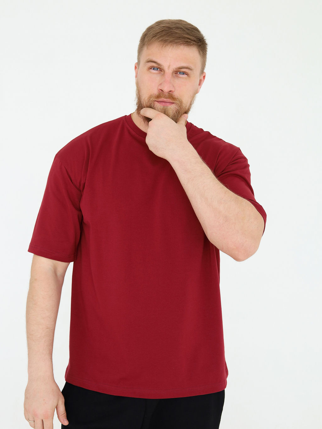 Футболка овер unisex, бордо - Inzibe фото 6