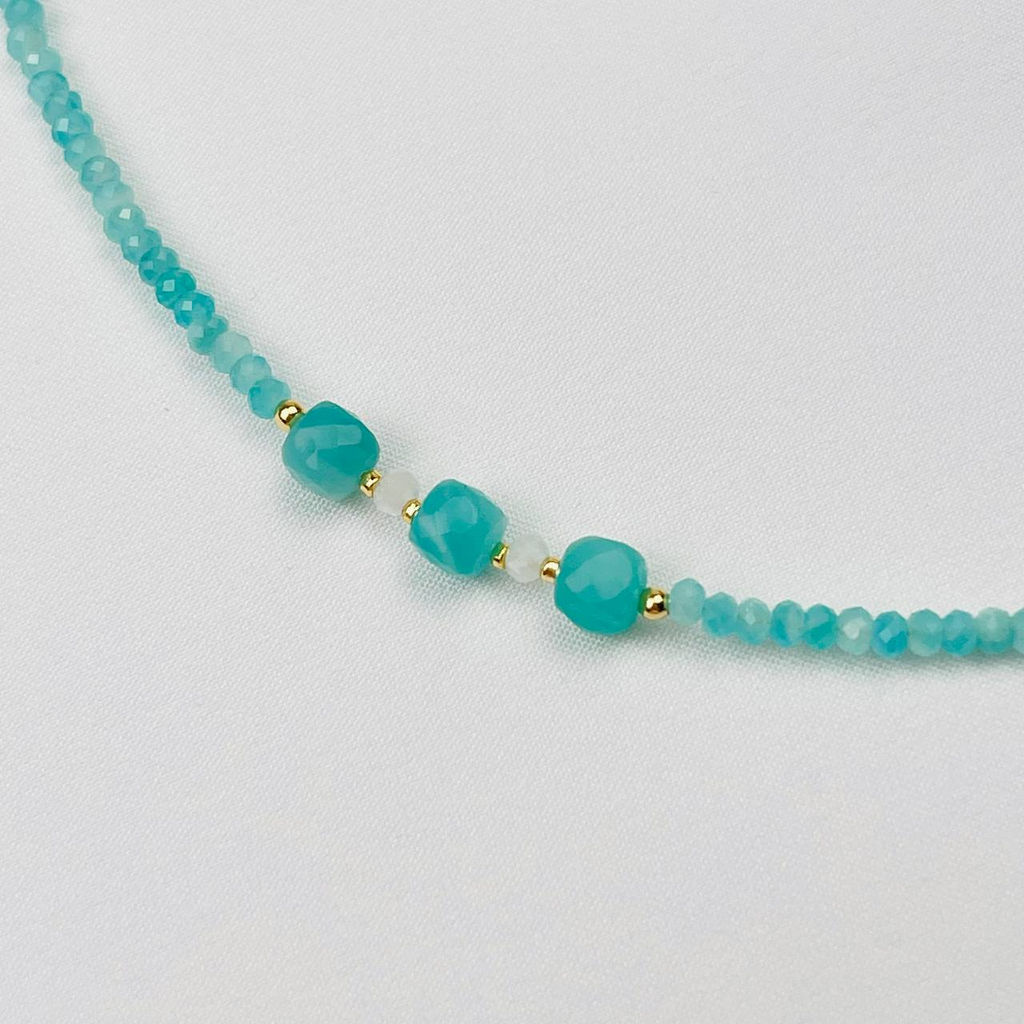 Колье из Амазонита и Лунного камня