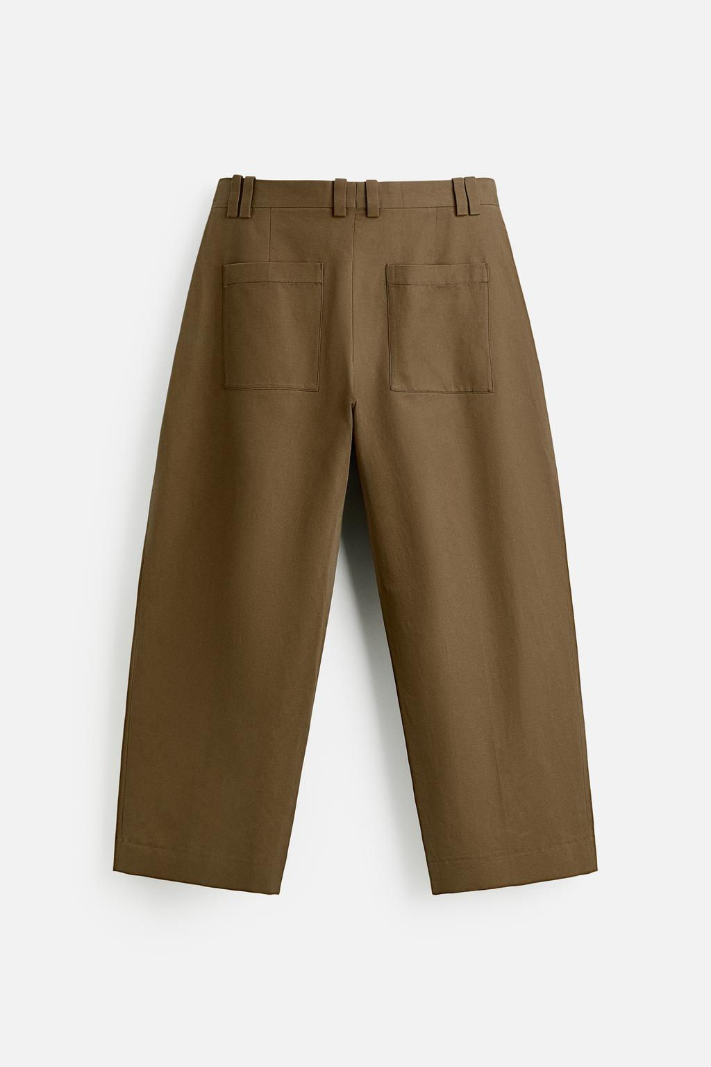 COTTON - LINEN BALLOON FIT TROUSERS - Zara фото 17