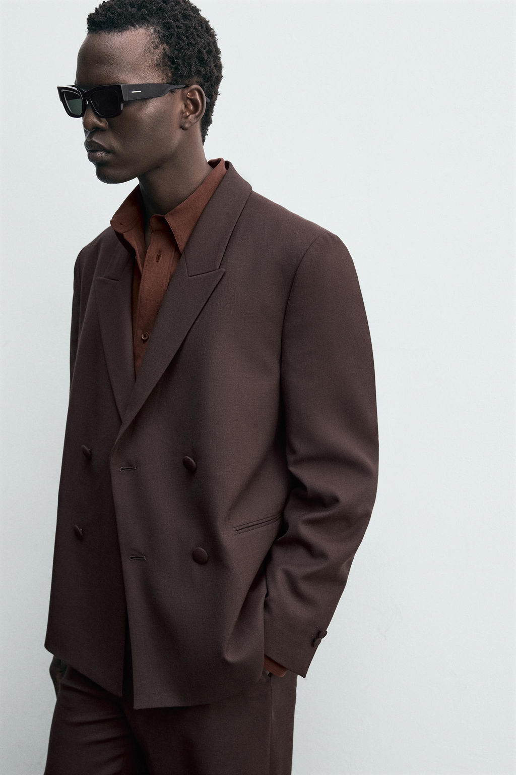 WOOL BLEND DOUBLE-BREASTED BLAZER - Zara фото 5