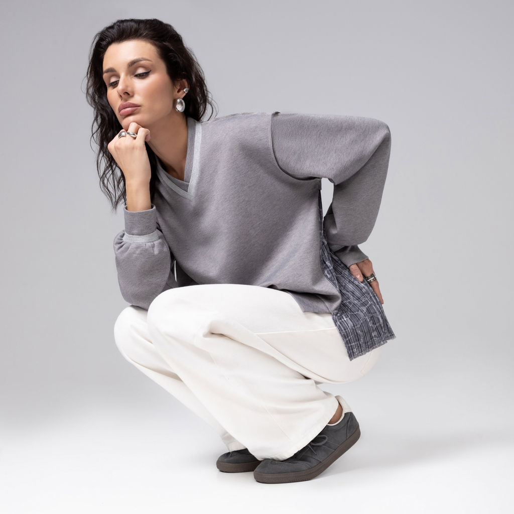 Свитшот со швами наружу, Успех в руках (серый) - Charutti фото 7