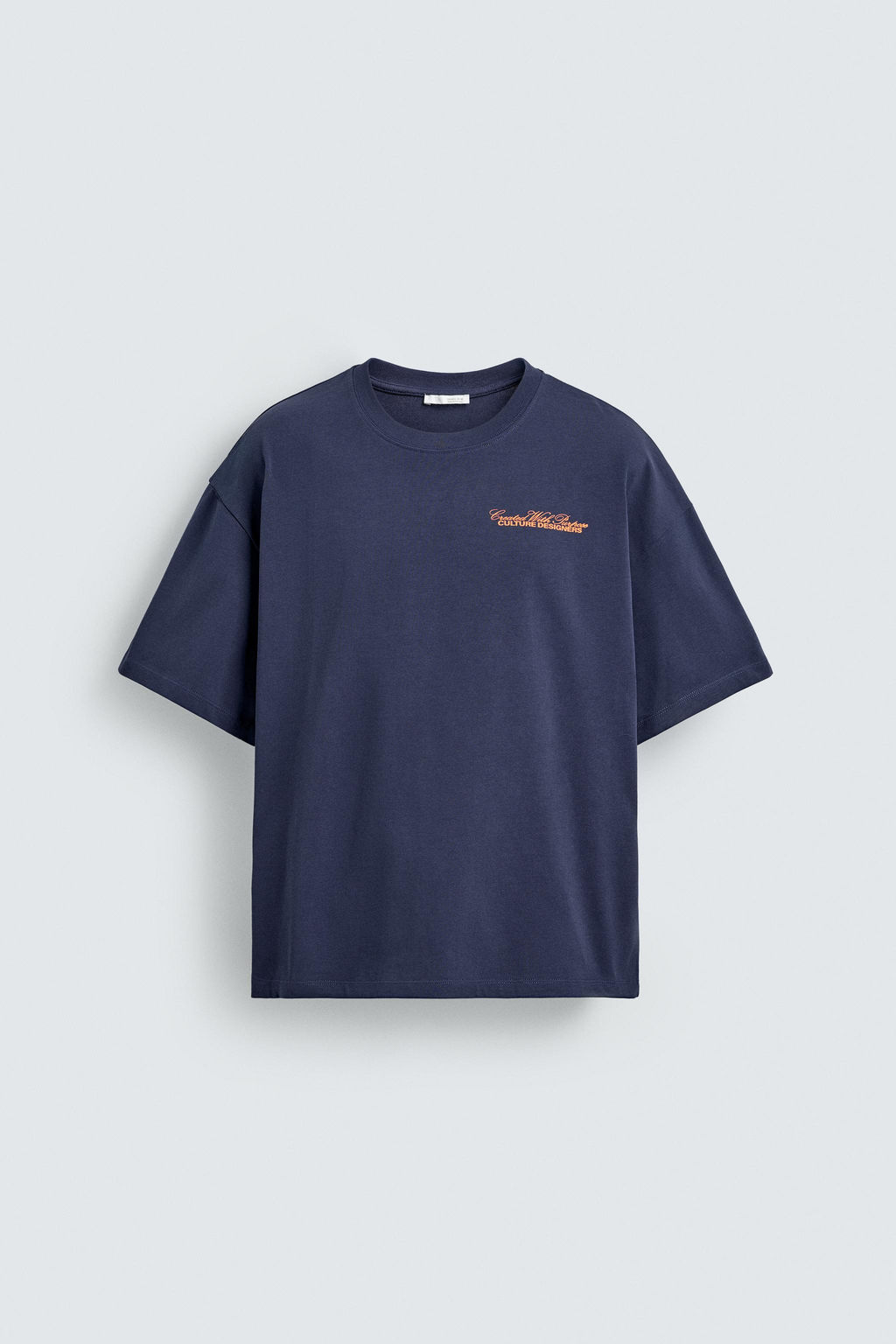CAMISETA TEXTOS ESTAMPADOS CONTRASTE / Marino