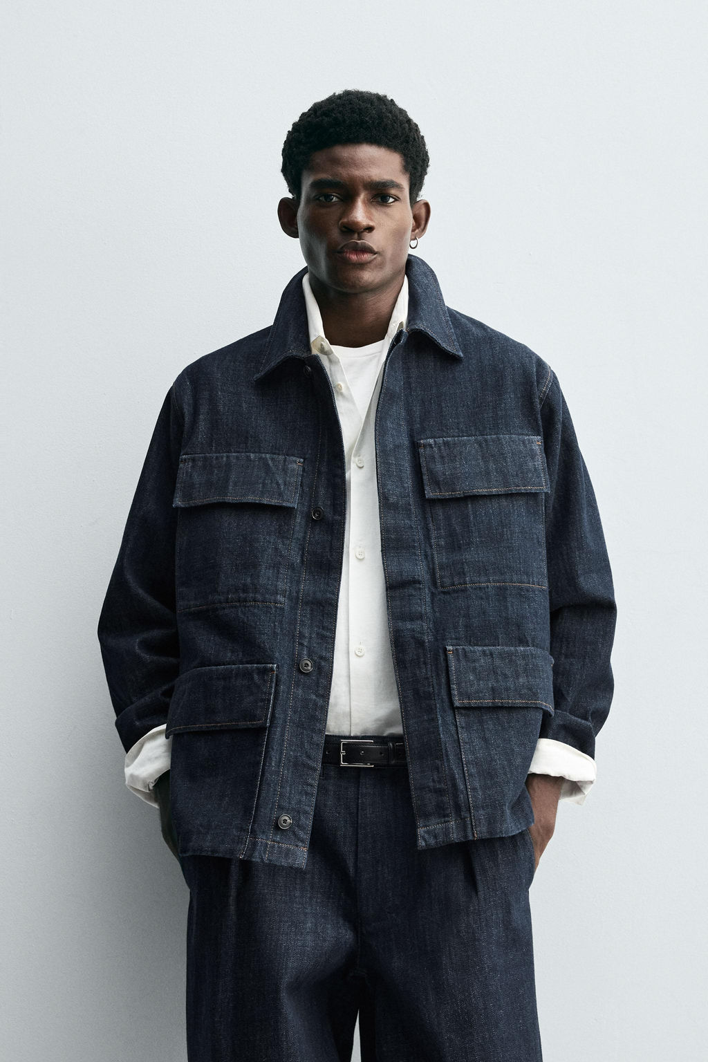 RELAXED FIT DENIM JACKET WITH POCKETS - Zara фото 2