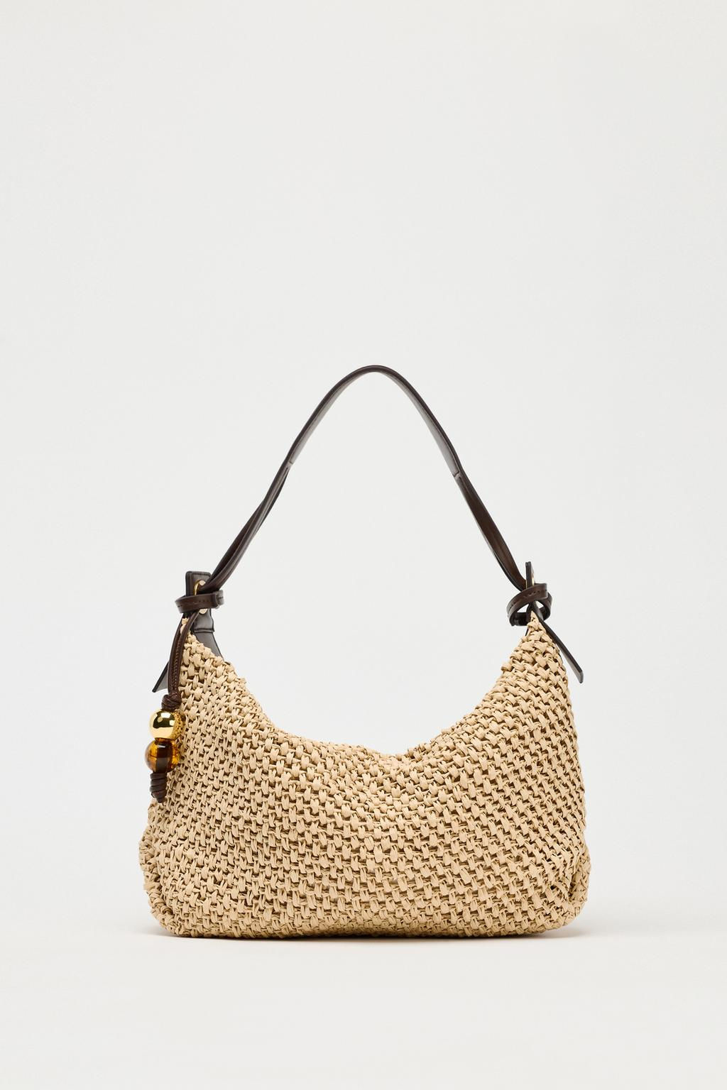 WOVEN TOTE BAG WITH CHARM - Zara фото 2