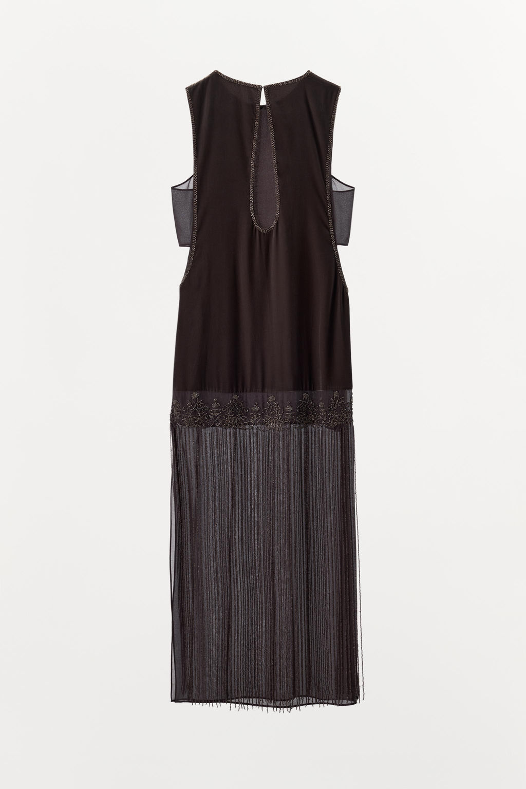 COMBINED VELVET BEADED FRINGED DRESS - Zara фото 6