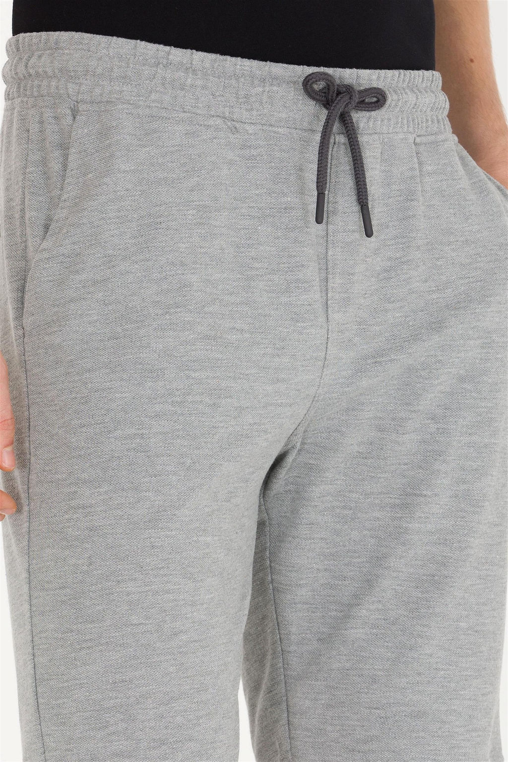 Мужские серые меланжевые вязаные шорты - U.s. polo assn фото 13