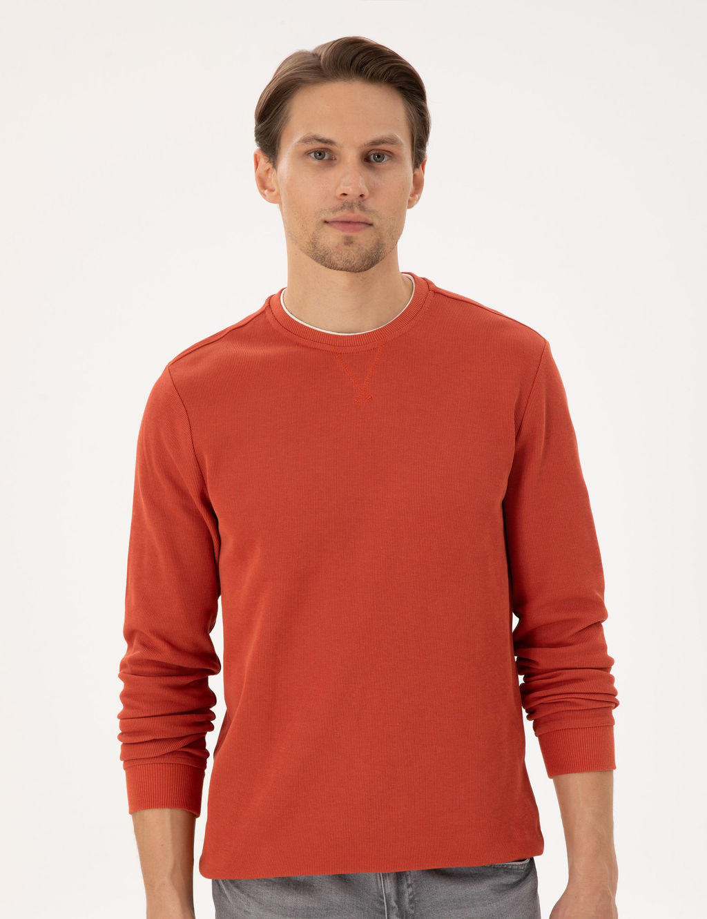 Kahverengi Regular Fit Sweatshirt - Pierre cardin фото 3
