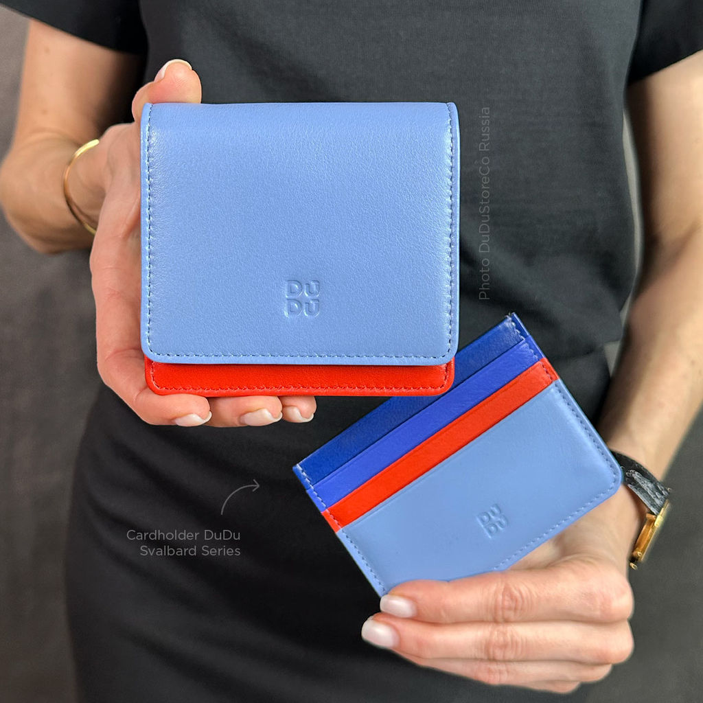 Итальянский кожаный кошелек DuDu серии Flores | пастельно-голубой - Dudubags фото 7