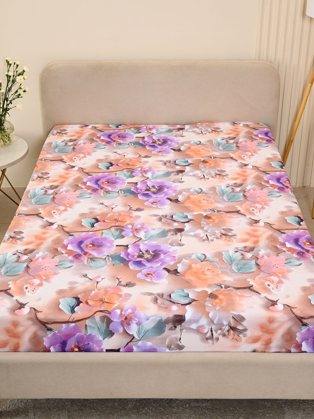 Простыня бязь люкс - Фиалки 150х215