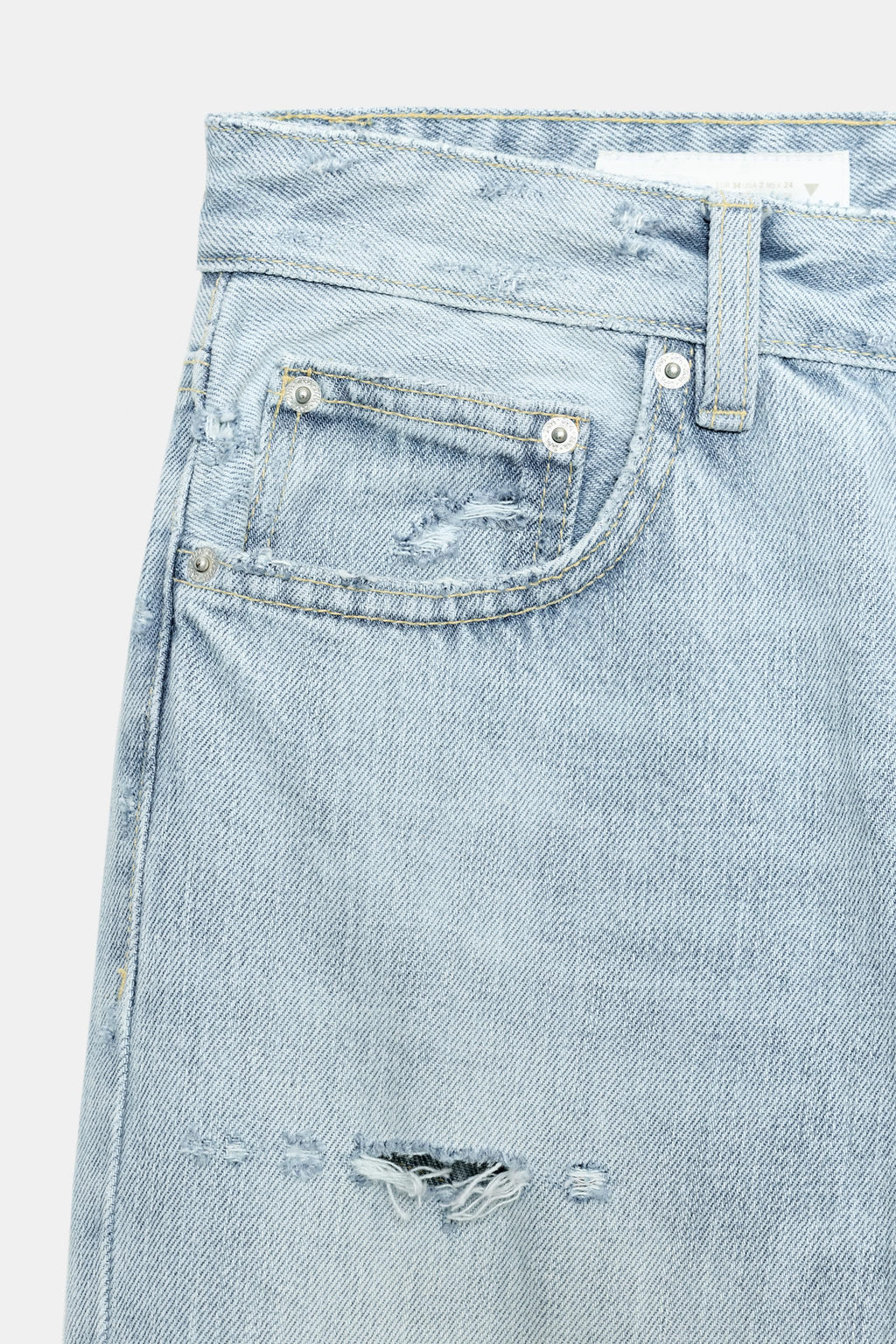 JEANS TRF RECTOS TIRO BAJO ROTOS / Azul claro - Zara фото 9