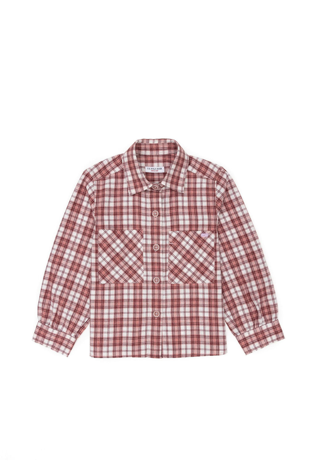 Розовая рубашка с длинным рукавом для девочки - U.s. polo assn фото 7