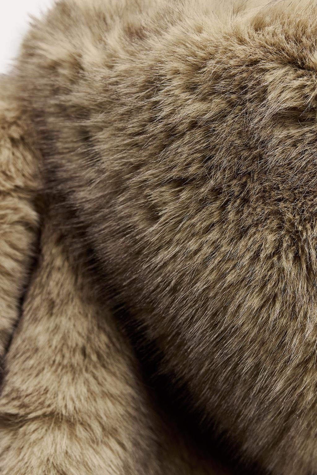 FAUX FUR HOODED COAT - Zara фото 10
