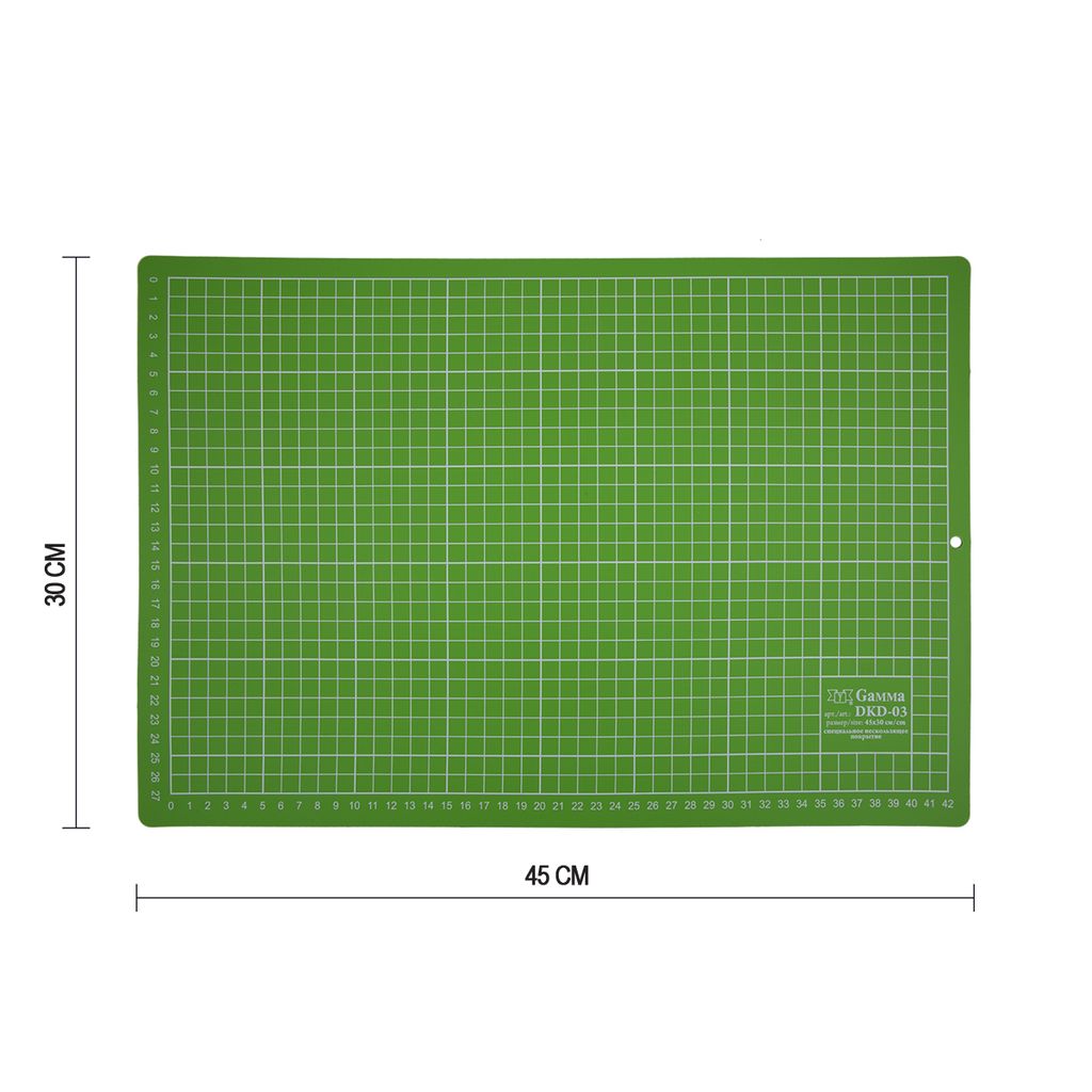 Gamma DKD-03 Мат для резки двухсторонний ПВХ 45 см х 30 см в пакете формат А3/бежевый/салатовый