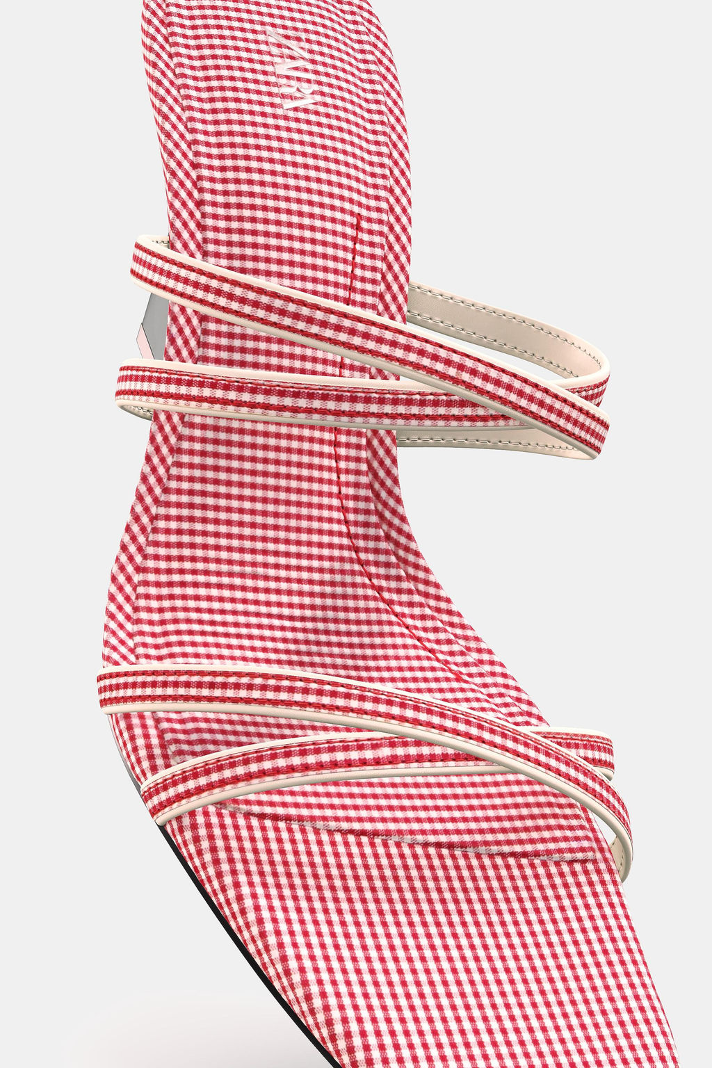 CHECK STRAPPY WEDGES - Zara фото 7