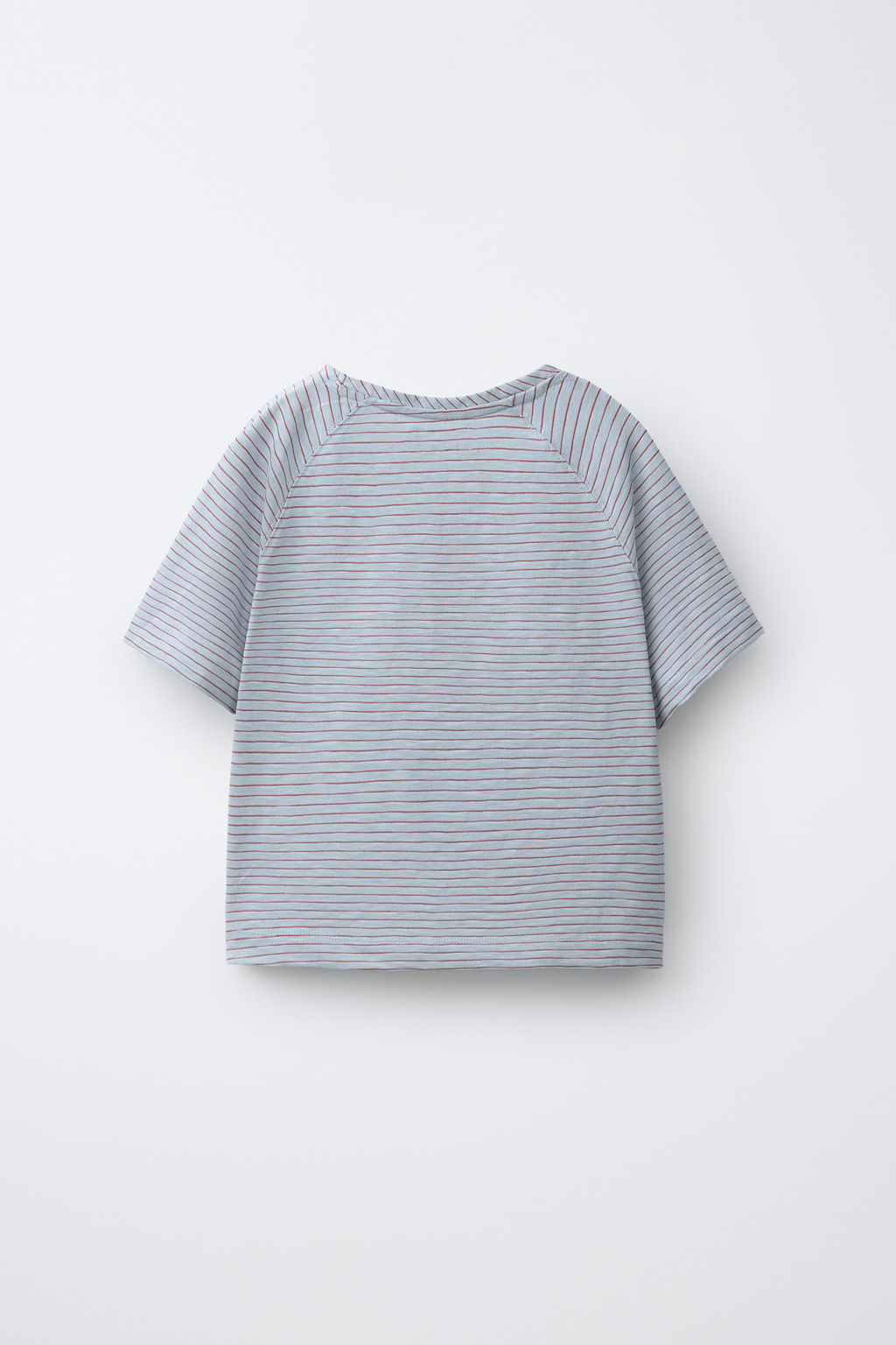 CAMISETA RAYAS MANGA RANGL?N / Azul pastel - Zara фото 2