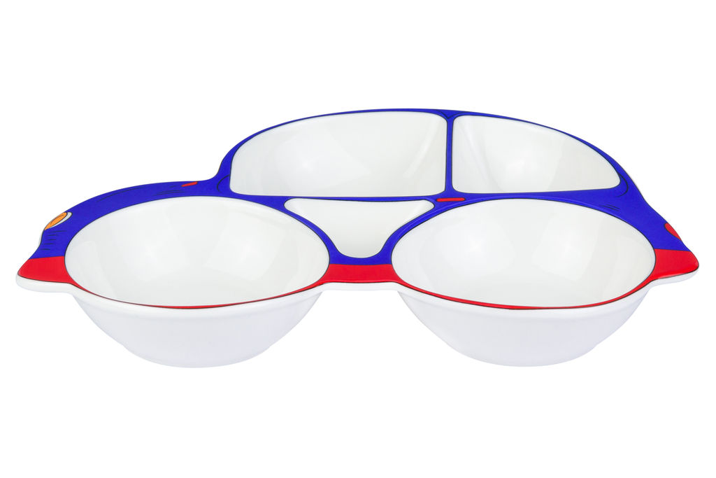 Тарелка сервировочная 28*19*3,6 см Машина 5 секций сине-красная - Elan gallery фото 16