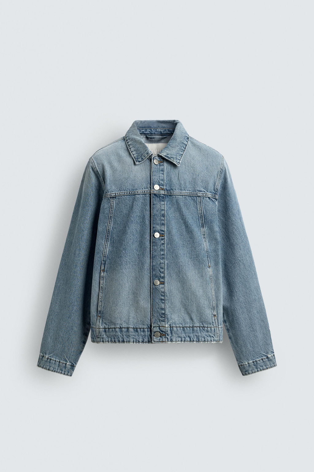 CAZADORA DENIM B?SICA / Azul medio - Zara фото 8