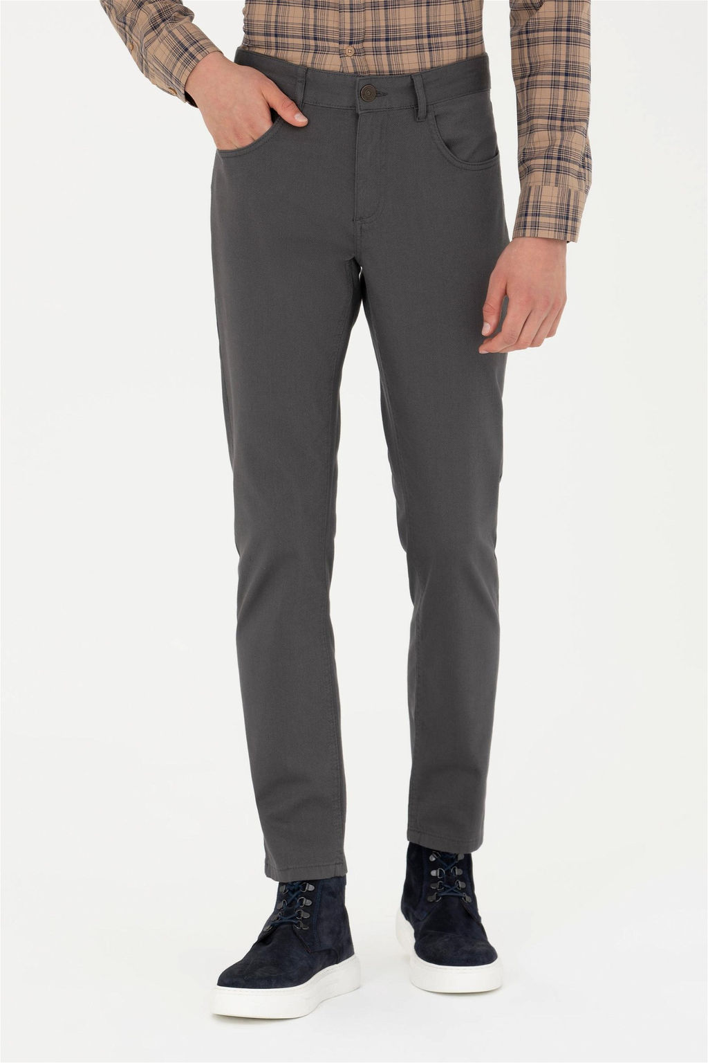 Мужские брюки из плотной ткани антрацитового цвета - U.s. polo assn фото 9