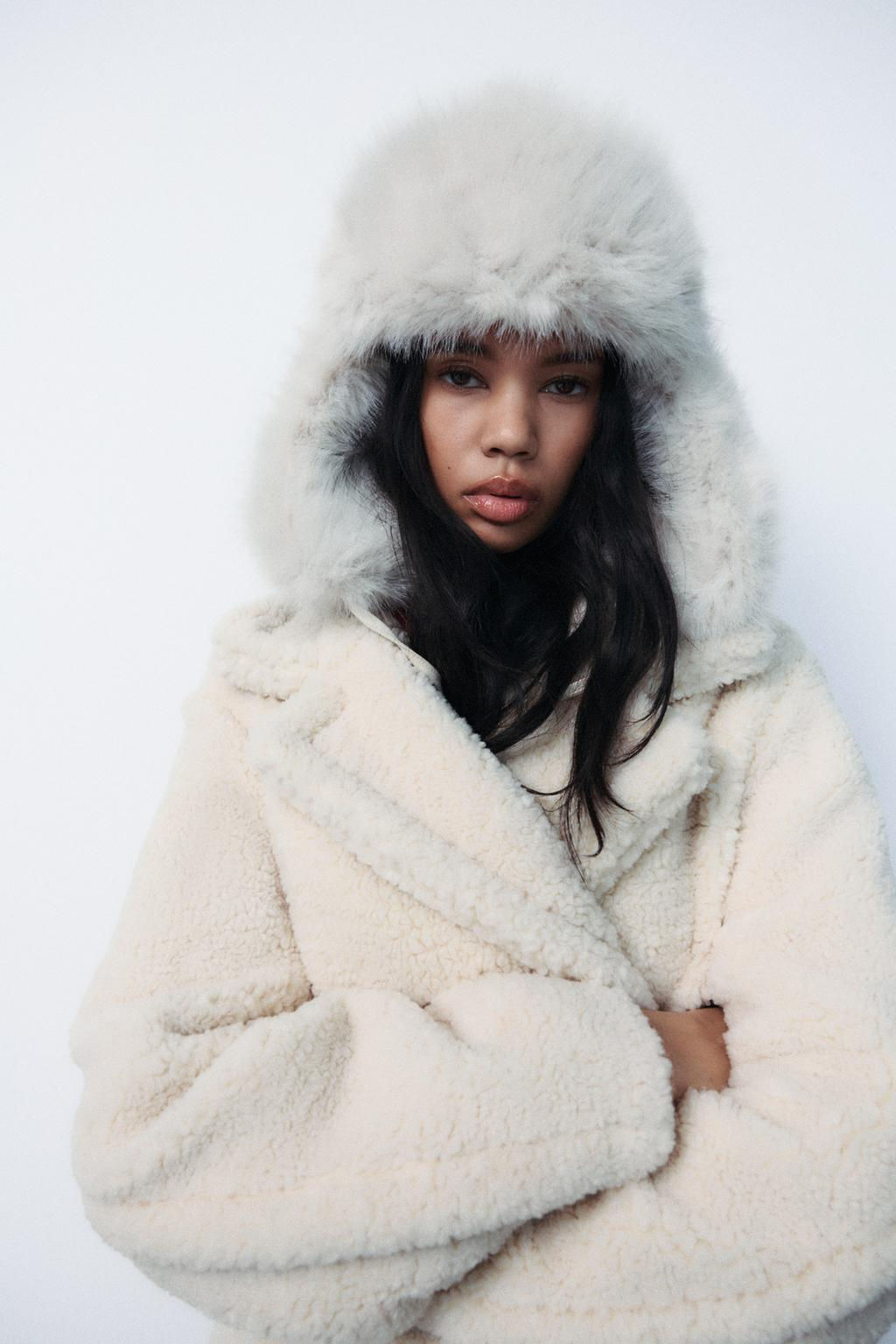LONG FAUX SHEARLING COAT - Zara фото 11
