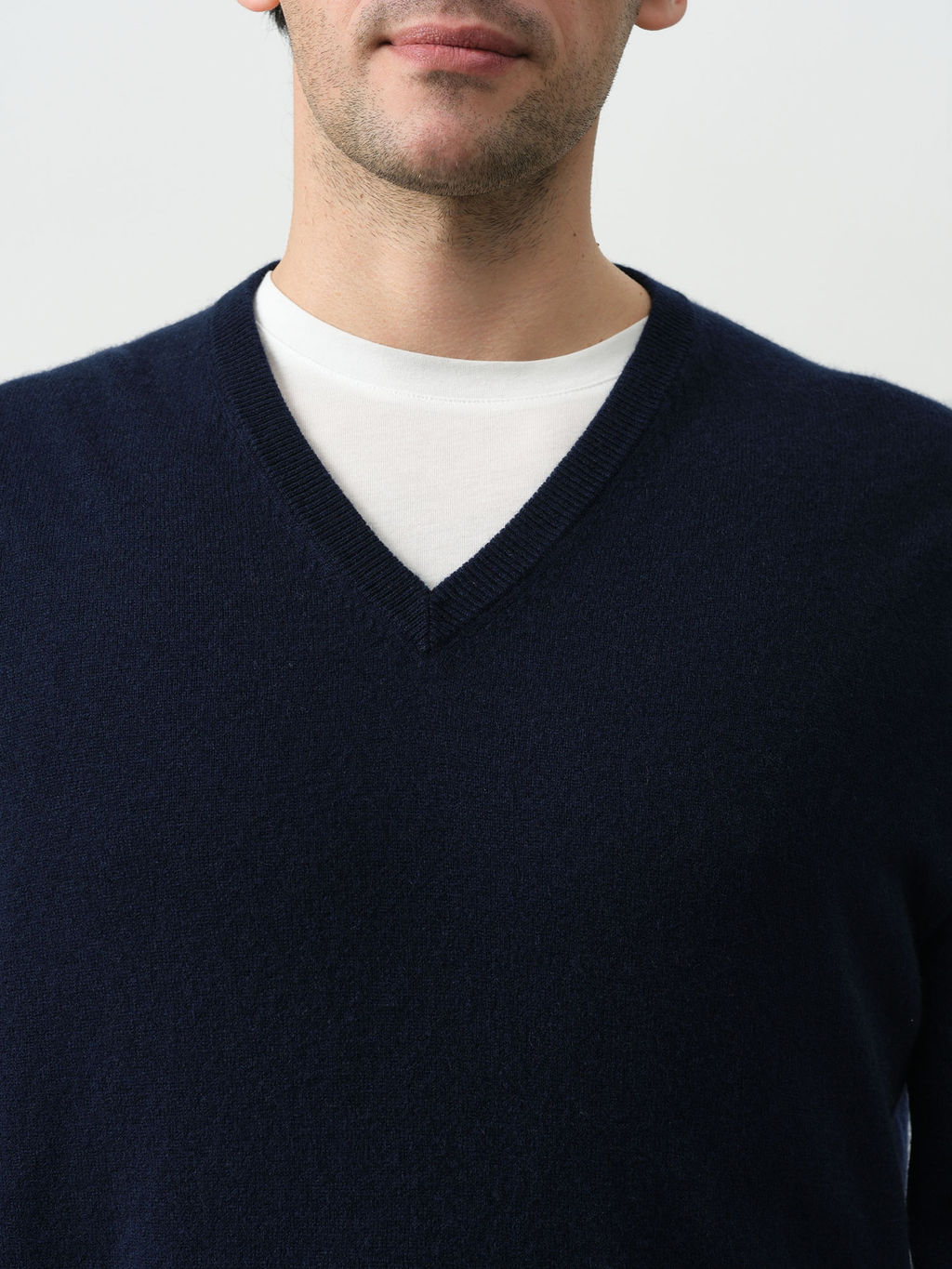 Джемпер из кашемира мужской KM070419-E темно-синий