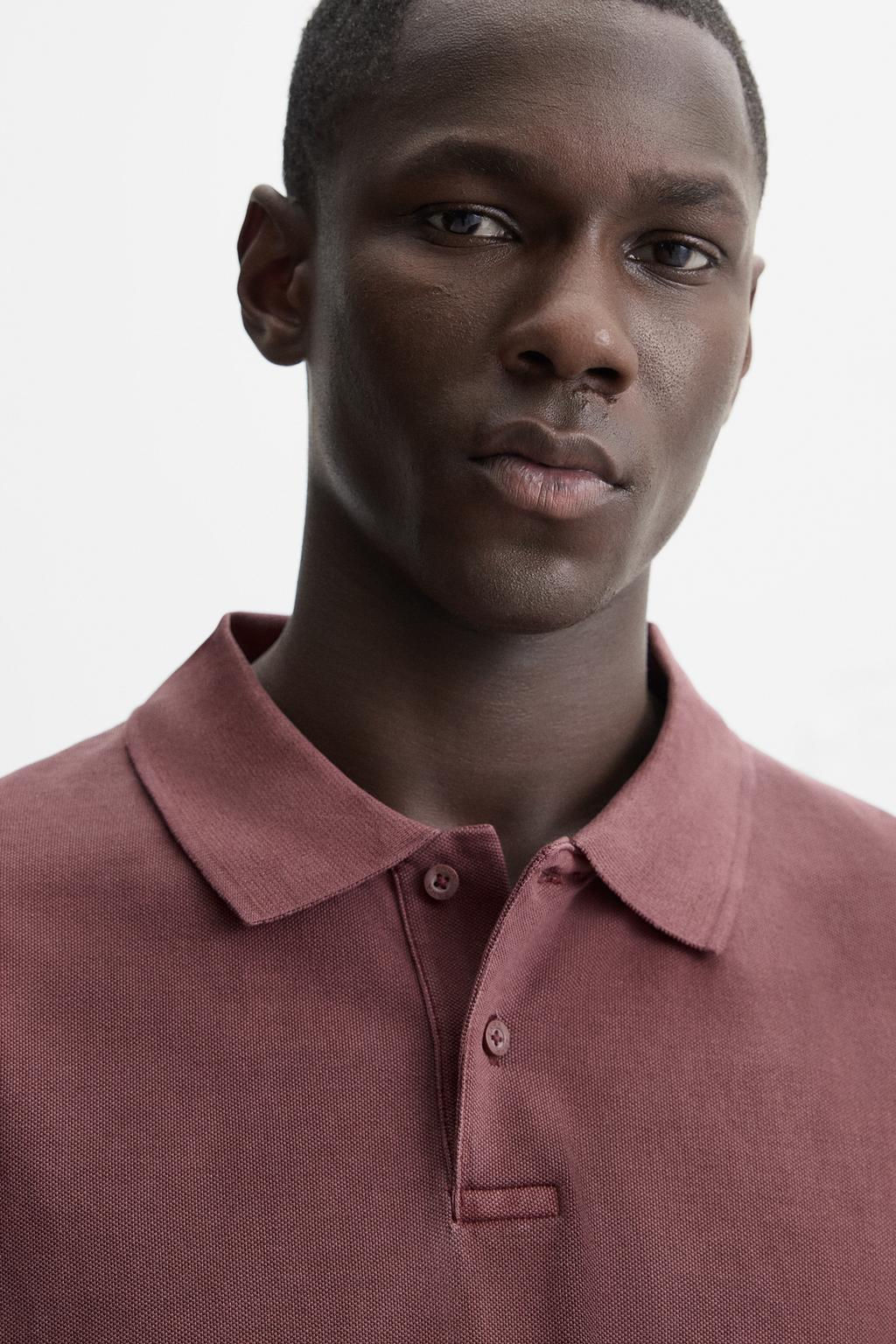 WASHED TEXTURED PIQUE POLO SHIRT - Zara фото 12