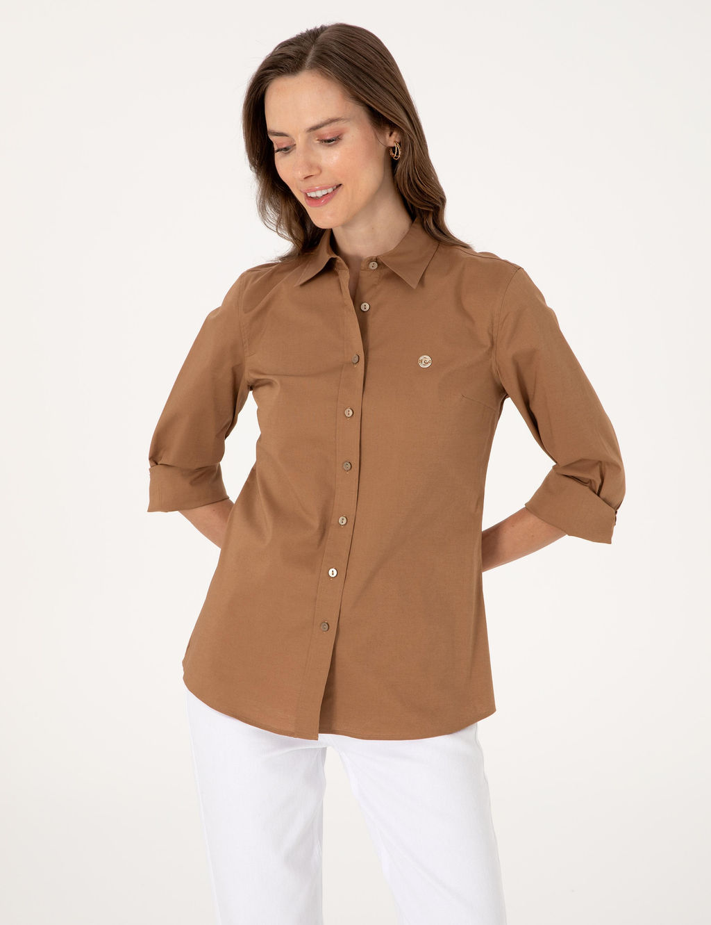 Camel Slim Fit Uzun Kollu G_mlek