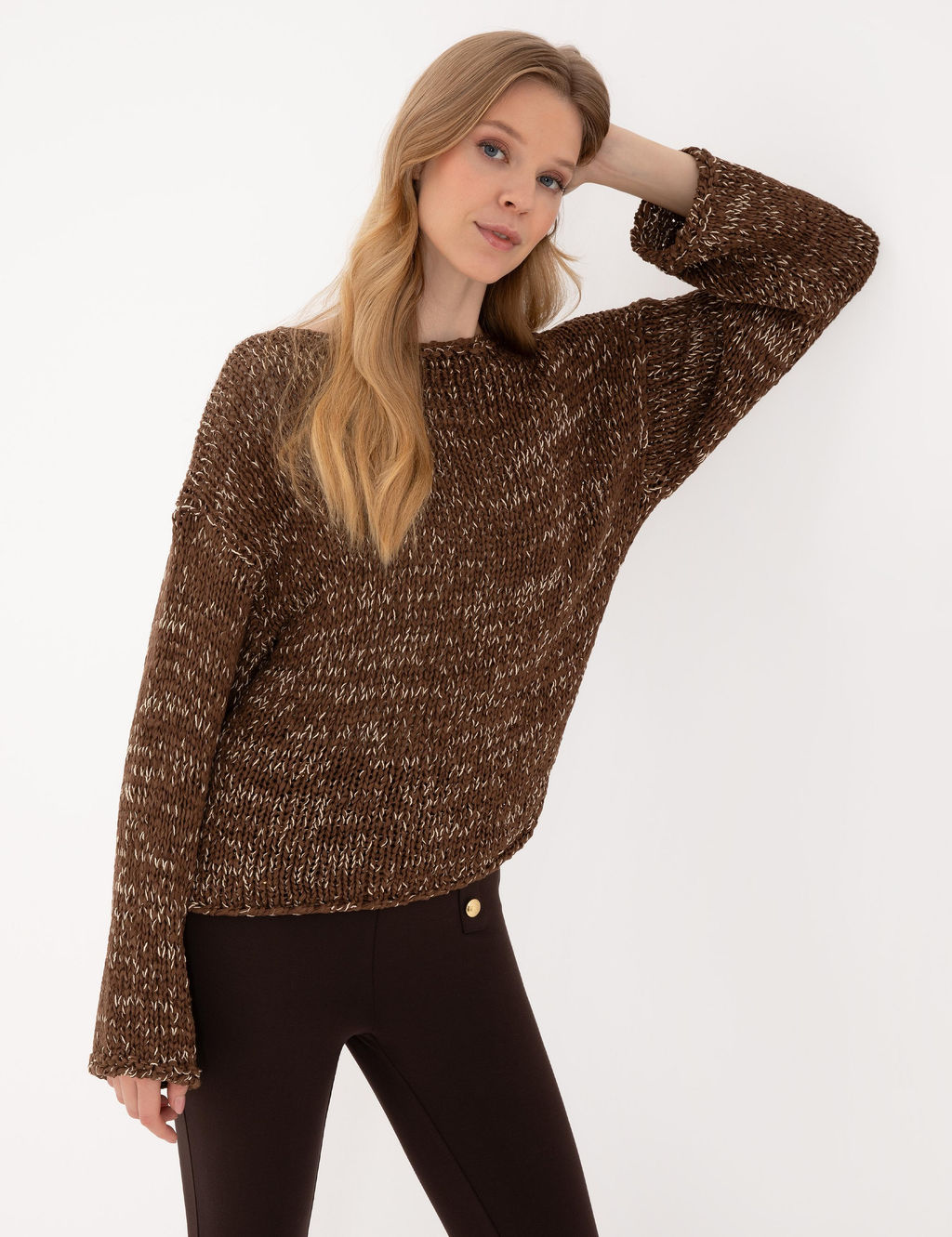 Kahverengi Comfort Fit Kazak