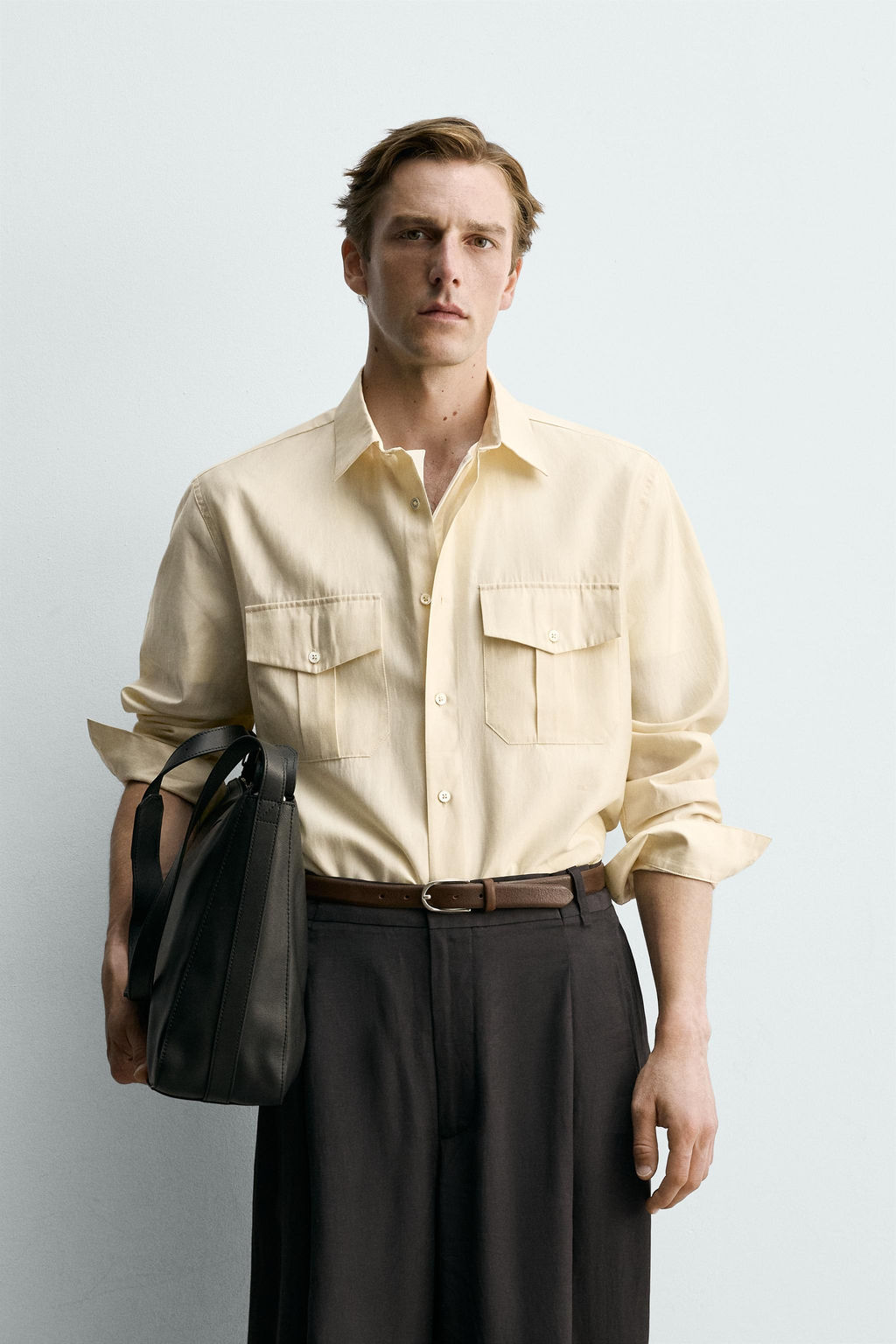 CAMISA FLUIDA BOLSILLOS / Crudo - Zara фото 2