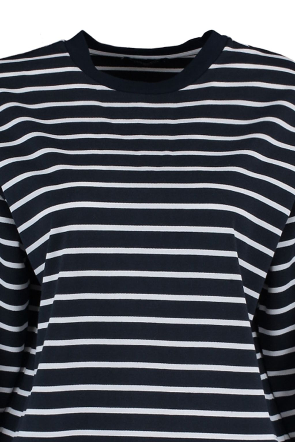 Lacivert Cizgili Oversize/Genis Kesim Bisiklet Yaka Ince Orme Sweatshirt TWOAW23SW00326