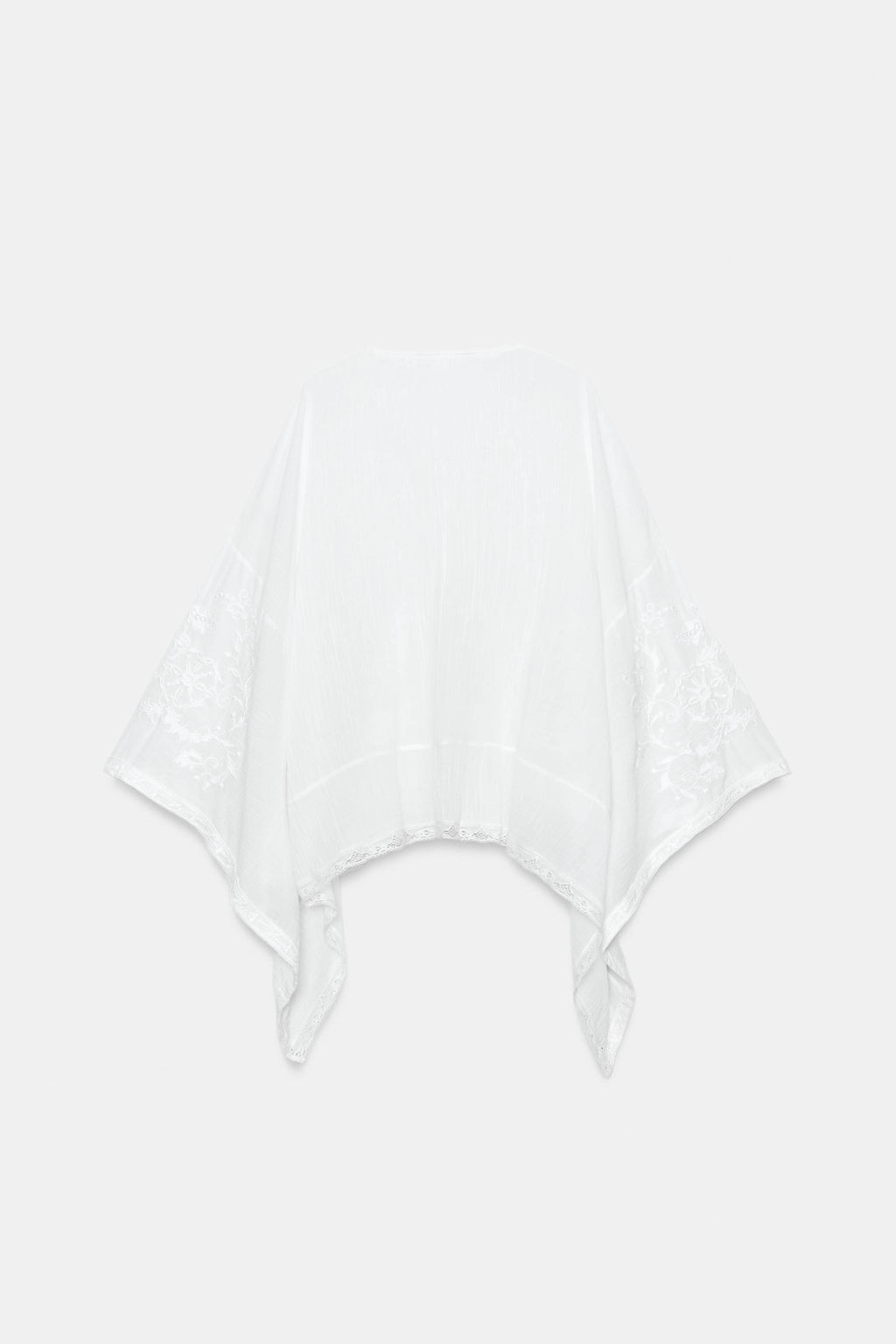 BLUSA CAPA BORDADA ZW COLLECTION / Blanco - Zara фото 8
