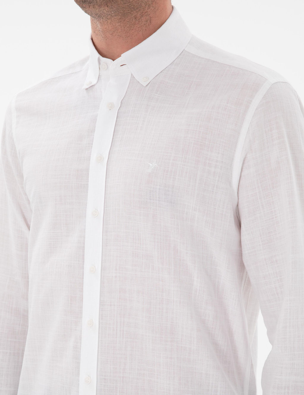 Beyaz Regular Fit D__meli Yaka Pamuklu G_mlek - Cacharel фото 7