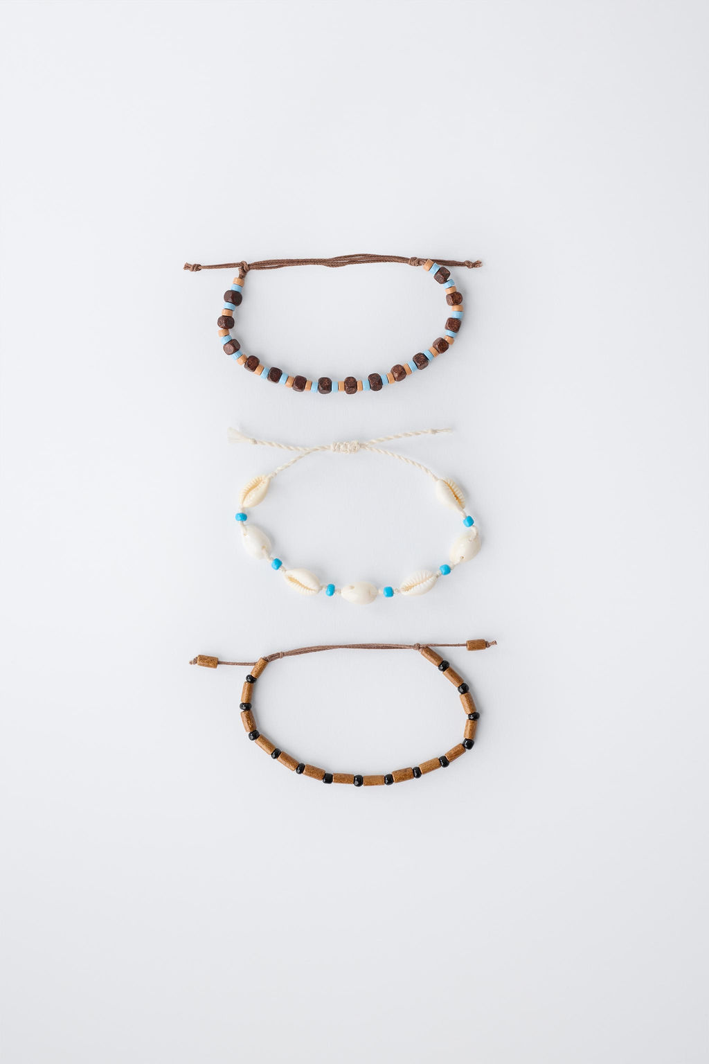 PACK TRES PULSERAS ABALORIOS CONCHAS / Marr?n - Zara фото 2