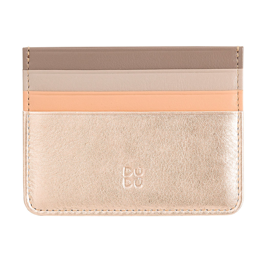 Итальянский кожаный кардхолдер DuDu серии Svalbard | золотистый
